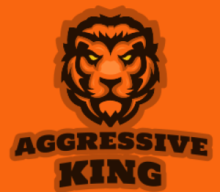 animal logo online serious lion face mascot