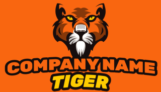 animal logo symbol sober tiger face mascot