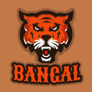 animal logo icon angry tiger mascot roaring