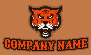animal logo icon angry tiger roaring mascot