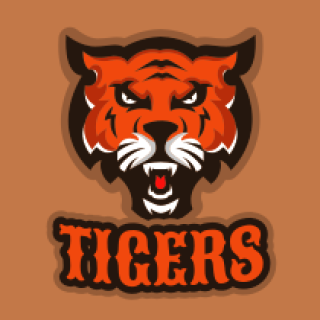 animal logo icon angry tiger mascot roaring