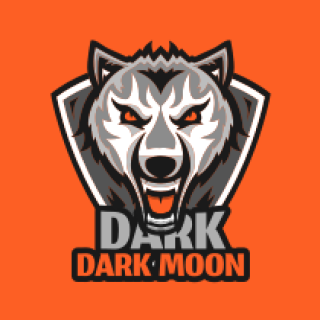 animal logo growling wolf mascot in shield