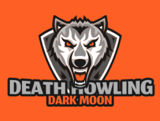 animal logo growling wolf mascot in shield