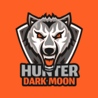 animal logo growling wolf mascot in shield