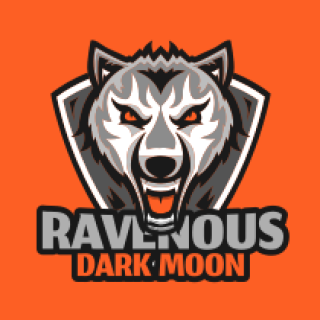 animal logo growling wolf mascot in shield
