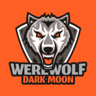 animal logo growling wolf mascot in shield