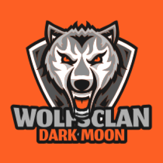 animal logo growling wolf mascot in shield