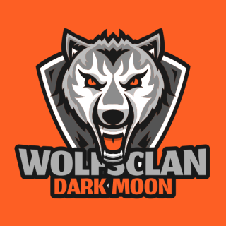 aggressive wolf mascot in the shield 