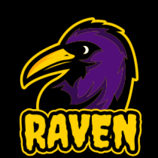 bird logo raven mascot yellow beak