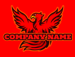 angry red phoenix mascot logo idea