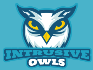 sports logo owl mascot with yellow eyes