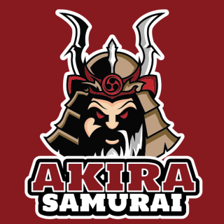 samurai mascot with ornate head gear