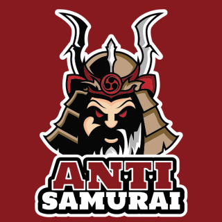 gaming logo samurai mascot with helmet