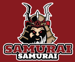 games logo samurai mascot with helmet