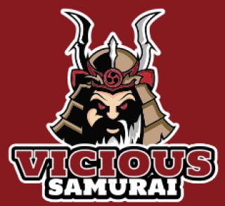 gaming logo samurai mascot with helmet