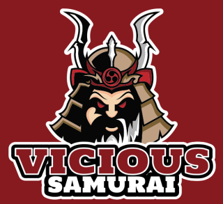 samurai mascot with ornate head gear