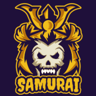 sports logo skull samurai mascot