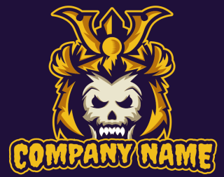 sports logo icon skull samurai mascot