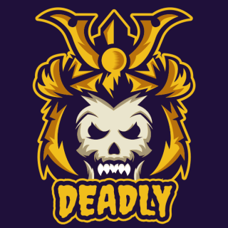 sports logo skull samurai mascot