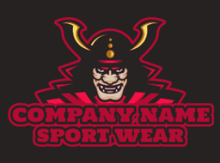 games logo evil samurai mascot