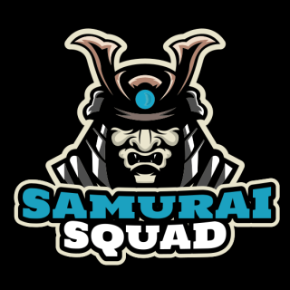 gaming logo evil face samurai mascot