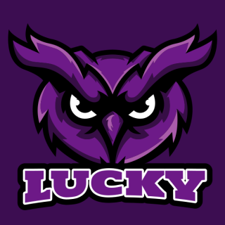 serious owl face mascot logo sample