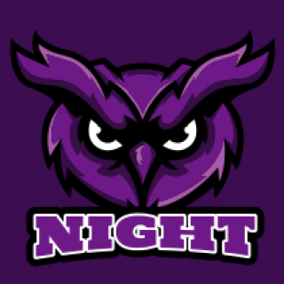 sports logo serious owl face mascot