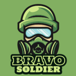 games logo soldier mascot with gas mask
