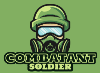 games logo soldier mascot with gas mask