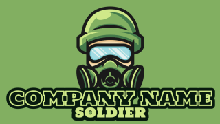 games logo soldier mascot with gas mask