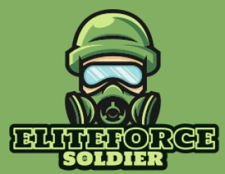 games logo soldier mascot with gas mask