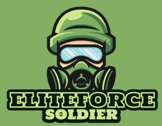 soldier with gas mask mascot logo icon