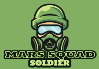 games logo soldier mascot with gas mask