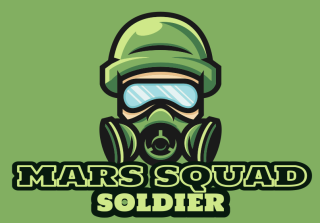 games logo icon soldier with gas mask mascot