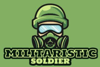 games logo soldier mascot with gas mask