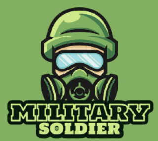 games logo soldier mascot with gas mask