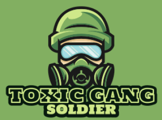 games logo soldier mascot with gas mask