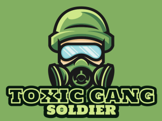 soldier with gas mask mascot logo icon