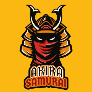 games logo ancient samurai mascot