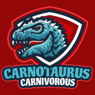 sports logo dinosaur head in shield