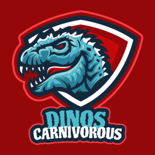 sports logo dinosaur head in shield