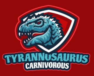 sports logo dinosaur head in shield