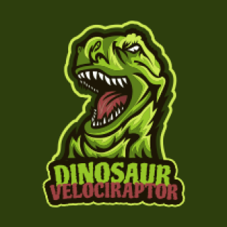 games logo tyrex mascot growling