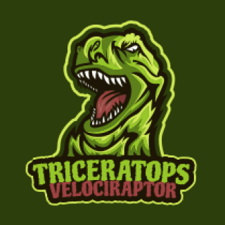 games logo tyrex mascot growling