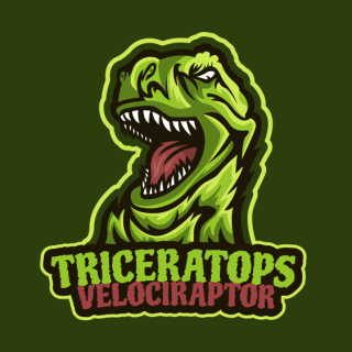 Tyrannosaurus mascot growling