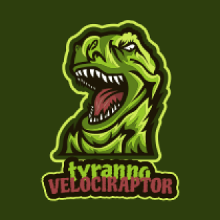 games logo tyrex mascot growling