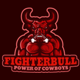 sports logo aggressive bull head mascot