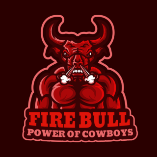 Aggressive bull head mascot