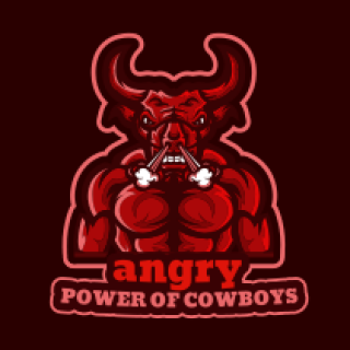 sports logo aggressive bull head mascot
