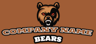 make a sports logo bear face mascot